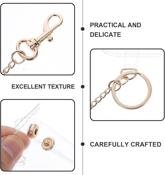 Transparent Lipstick Keychain Pouch Clear Mini Lip Gloss Holder Lip Balm Case Compact Portable Key Ring Organizer for Travel and Daily Use