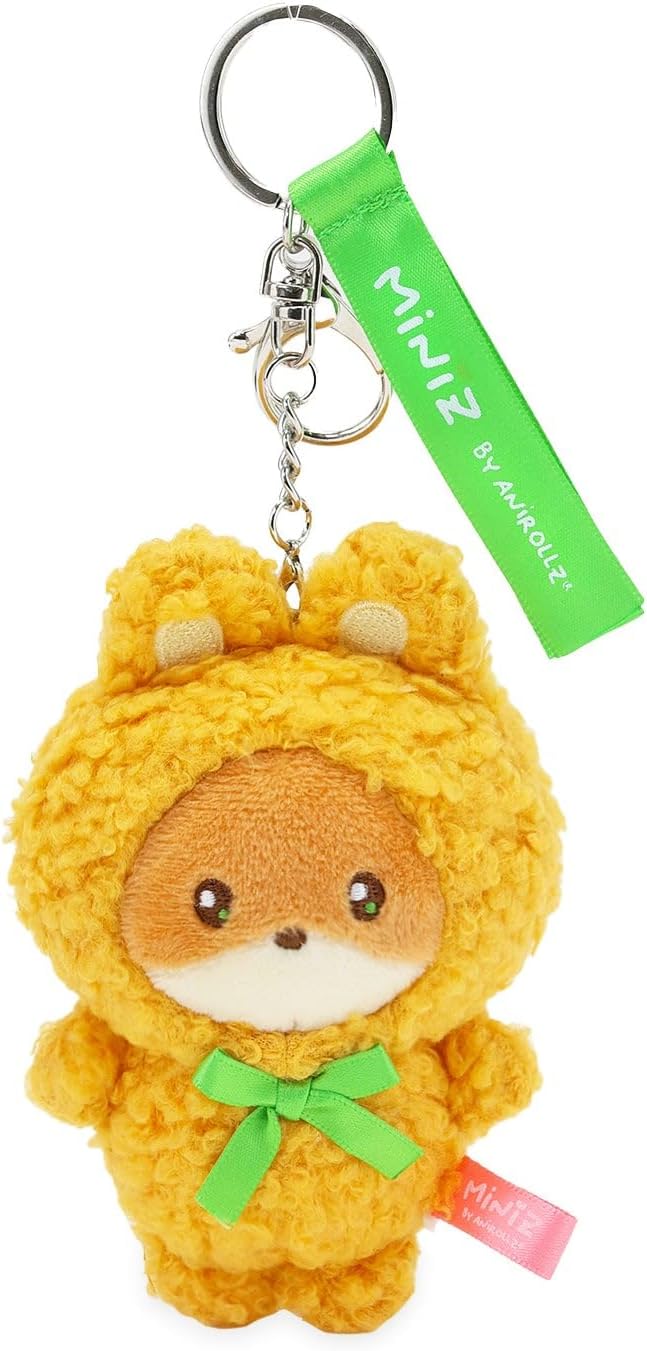 Anirollz Miniz Plush Charm Cute Stuffed Animal Keychain Kawaii Mini Bag Accessory Collectible Pocket Toy for Kids & Adults