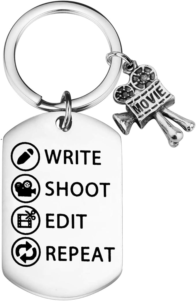 PLITI Filmmaker Keychain Movie Camera Charm Film Director Gifts Filmmaker Gifts for Friend
