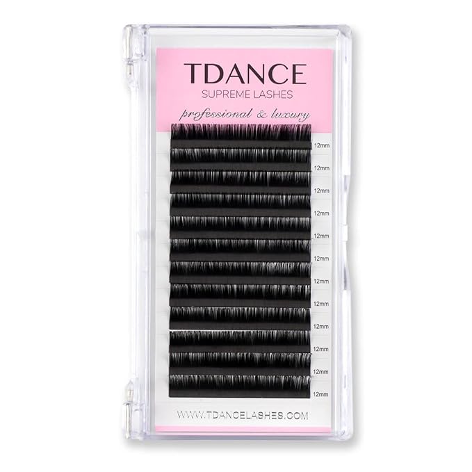 TDANCE Lash Extension Matte Black Eyelash Extension C CC D DD J B L Curl Volume & Classic Lash Extensions 0.03-0.18mm Thickness Professional Salon Use(0.15-CC,17 mm)