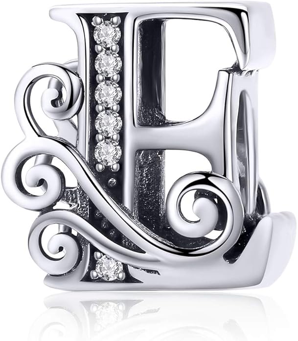 925 Sterling Silver Letter Charms for Pandora Bracelets Alphabet Initial Charms Beads Birthday Christmas Jewelry Gift for Women