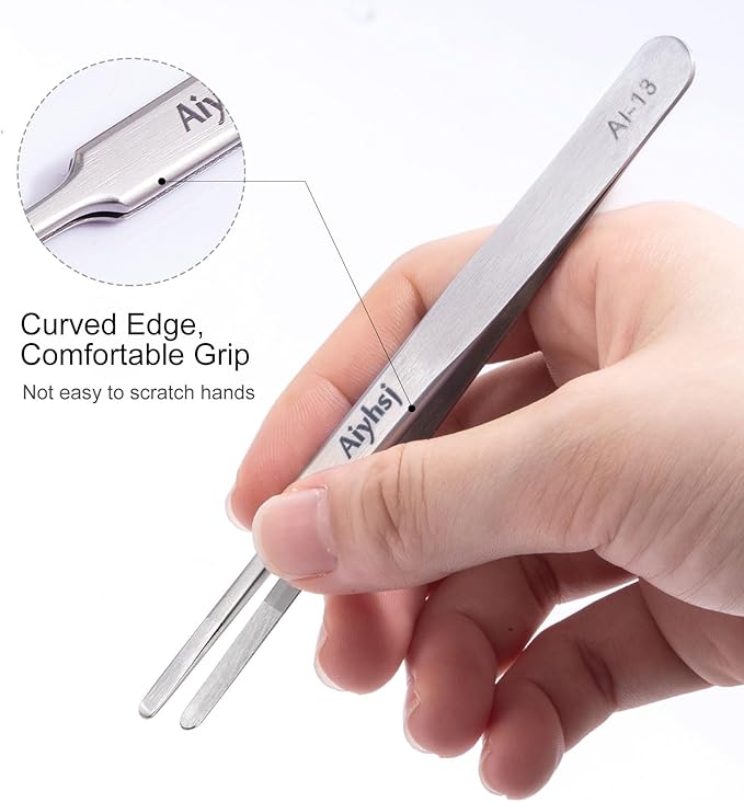 3PCS Precision Tweezers Set, Upgraded High-end Stainless Steel of Tweezer for Craft, Electronics, Soldering, Model, Laboratory Work, Jewelry-Making