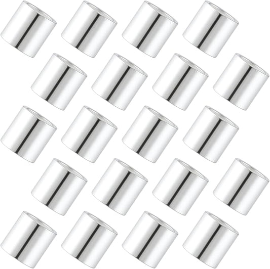 20 Pcs Sterling Silver Crimp Beads, Sterling Silver Beads for Jewelry Making, Tube Loose Beads for DIY Craft, Jewelry Making (1.2mm)