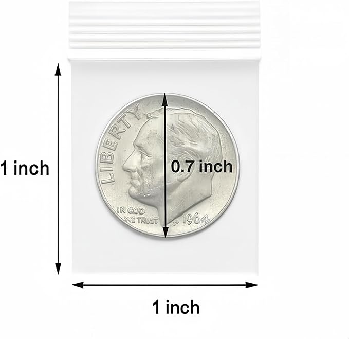 700pcs 1 x 1 inch Small Plastic Bags, 2 mil Thick, Zip Bag, Mini Clear Jewelry Bags, Baggies with Resealable Zip Bag for Small Business, Daily Vitamin, Jewelry, Candy