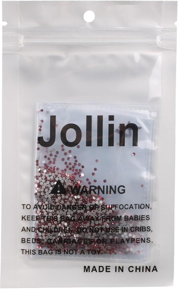 Jollin Glue Fix Crystal Flatback Rhinestones Glass Diamantes Gems for Nail Art Crafts Decorations Clothes Shoes(ss4 2880pcs, Rose)
