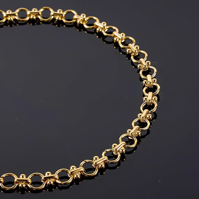 UMAOKANG 2 Meters Gold Plated Stainless Steel Chains for Jewelry Making Circle Link Chain on Spool with Jump Rings and Lobster Clasps