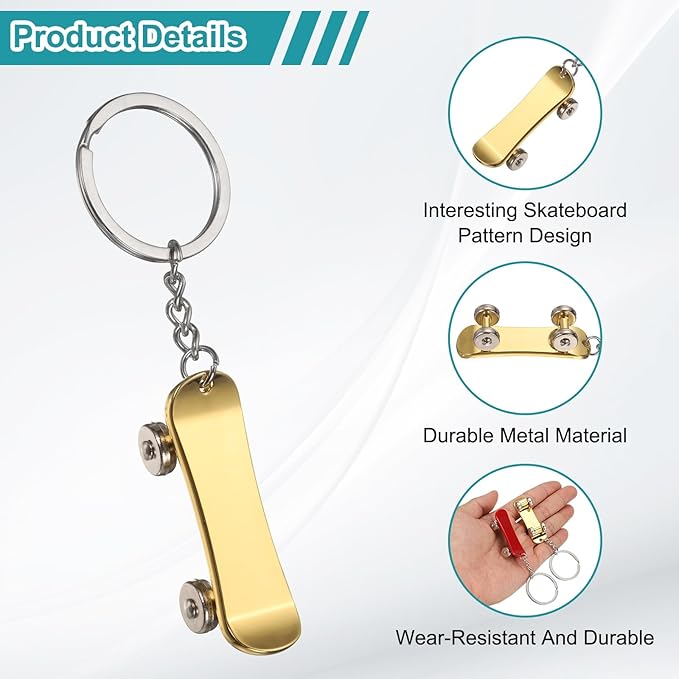 PATIKIL SkateBoard Keychain, Skate Board Key Chain Sport Pendant Key Rings Bag Backpack Decor Car Keychain