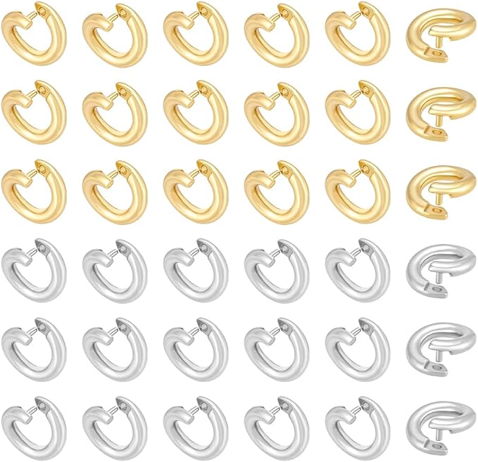 PH PandaHall 60pcs 2 Colors Locking Jump Rings, Brass 5.5mm Locking Rings Open Jump Rings Jewelry Connectors Findings for DIY Crafts Bracelet Necklace Earring Jewelry Making, 16 Gauge