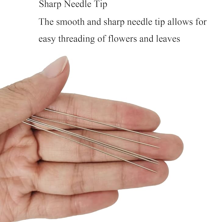 5Pcs Hawaiian Lei Needle for Leis Making, 10 Inch Large Eye Sweing Long Needle for Flower Lei Making Lei Needle to Make Hawaiian Lei for Graduation Wedding Birthday Party, Dia 0.6 mm, LXLVOUEG