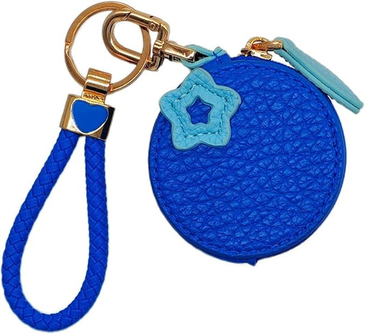 Cute Blueberry Leather Coin Purse Charm with Zipper – Y2K Keychain for Bags, Backpacks, and Purses | Preppy and Kawaii Accessories for Women | Stylish & Functional Blueberry Fruit Charm