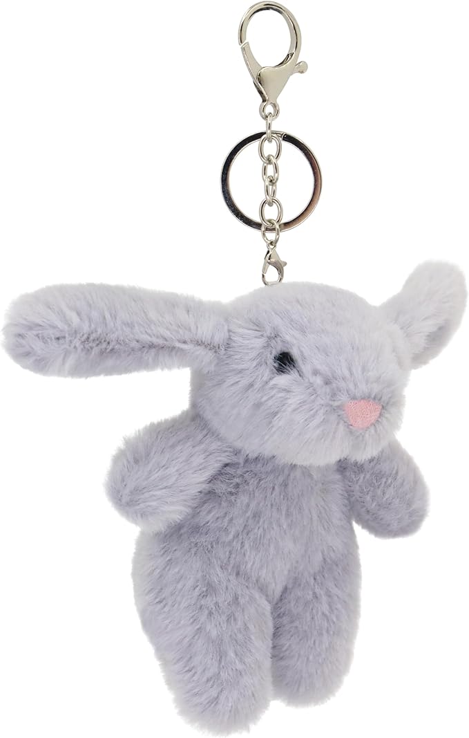 Cute 3.5" Bunny Bag Charm, Fluffy Rabbit Plush Keychain Purse Decoration, Great Gift for Women Girls