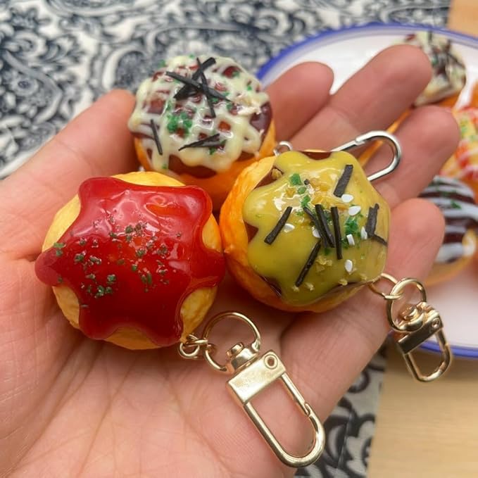 HSYHERE Men Women Creative Interesting Novelty Stylish Mini Simulated Food Orange Shrimp Keychain Key-ring Pendant