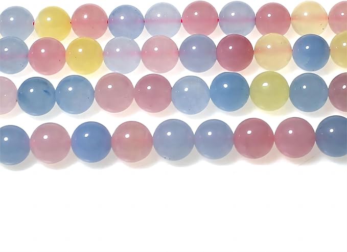 MJDCB Stone Beads 4mm 85pcs Round Morganite Color Jade Loose Gemstone Bead Charms for Jewelry Making Bracelet Necklace Earring Pendant
