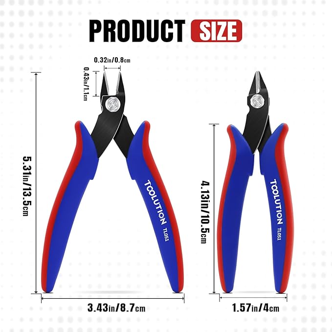 10 Pack Flush Wire Cutters - Small Diagonal Cut Pliers Side Cutter Snips Bulk - Micro Clippers for Cutting Zip Tie Model 3D Printer - Mini Nippers for Crafting Electrical Jewelry Making