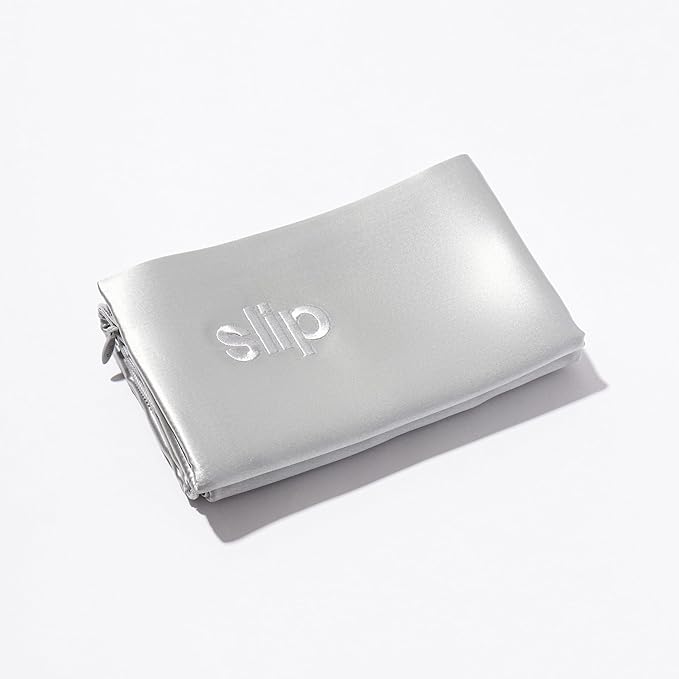 slip The Original Queen Silk Pillow Cases - 100% Pure 22 Momme Mulberry Silk Pillowcase for Hair and Skin - Queen Standard Size- Anti-Aging, Anti-BedHead, Anti-Sleep Crease, Silver (20" x 30")