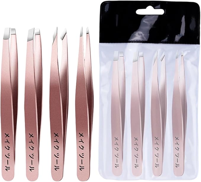 Tweezer Set Professional Stainless Steel Tweezers For Eyebrow Precisions For Facials Hair Splinters Ingrown Hair Removal Eyebrow Tweezers