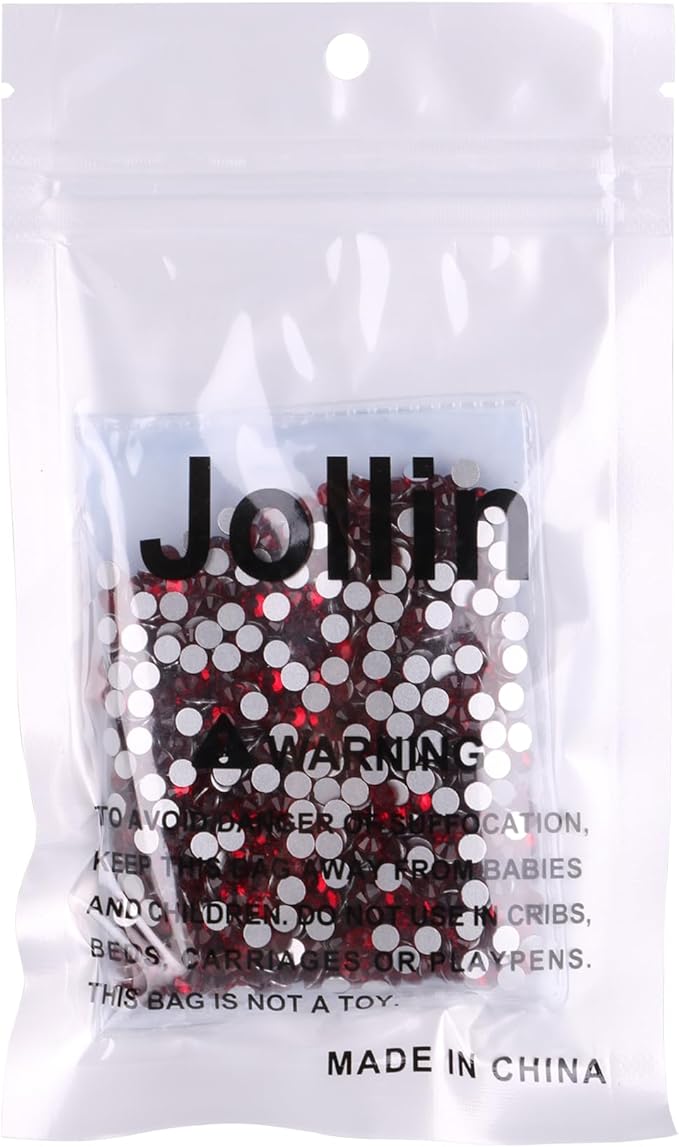 Jollin Glue Fix Crystal Flatback Rhinestones Glass Diamantes Gems for Crafting Nail Art Crafts Decorations Clothes Shoes 4.0mm (ss16 1440pcs, Dark Siam)