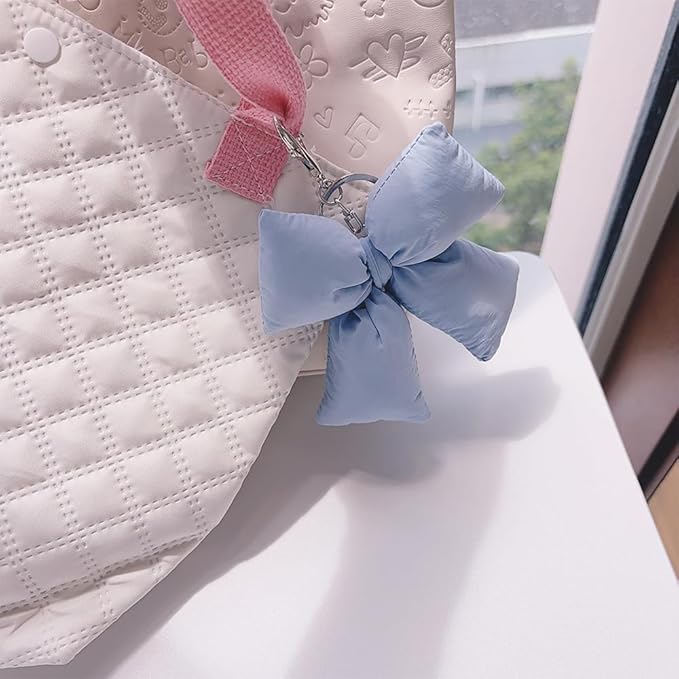 Pink Bow Keychain Bag Charms Y2K Bowknot Plaid Keychains Coquette Aesthetic Purse Handbag Backpacks Charms