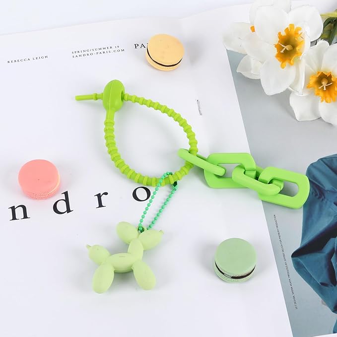 Cute Balloon Dog Keychain, Purse Bag Backpack Charms Girl Keychains Accessories Keyrings Car Key Chain