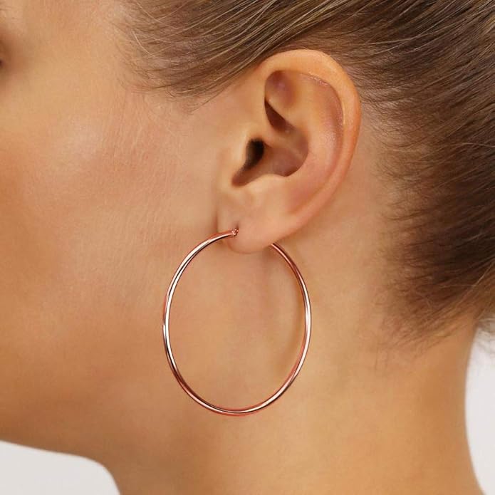 M MOOHAM 14K-Gold-Plated Hoop Earrings for Women - Hypoallergenic 14K Gold 925 Sterling silver-plated Post Sensitive Ears Nickel Free Hoops Earrings Set for Women Jewelry Lightweight 13-60mm