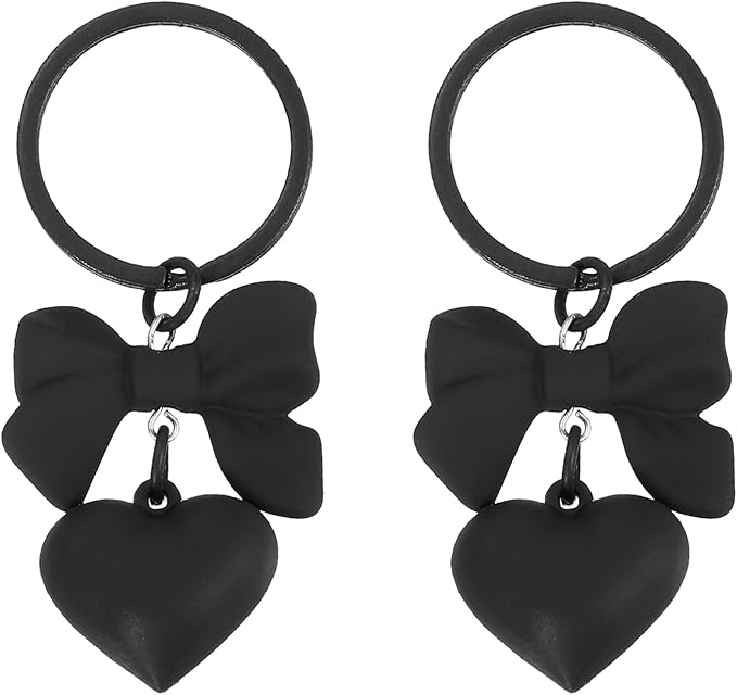 PATIKIL Cute Heart Keychain for Women, Bow Heart Purse Charm Bag Charm Accessories for Handbag Car Purse Backpack Wallet