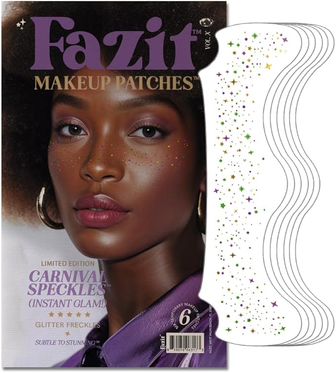 Fazit Makeup Patches - Carnival Speckles - Limited Edition - Glow Up Make-Up Patches - Cute Glitter Makeup Accessories for Women - Cosmetic Glitter for Face