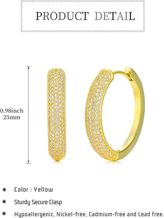 14K Gold Hoop Earrings for Women Hypoallergenic Lightweight Gold Huggie Hoop Earring Jewelry Gift