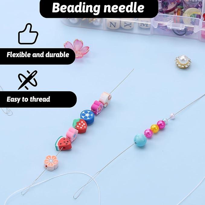 6 PCS Twisted Wire Bead Needles, 2 Sizes Bead Needles for Jewelry Making, Stainless Steel Twisted Wire Beads Needle for Jewelry Making, DIY Crafts(0.4mm, 0.5mm)