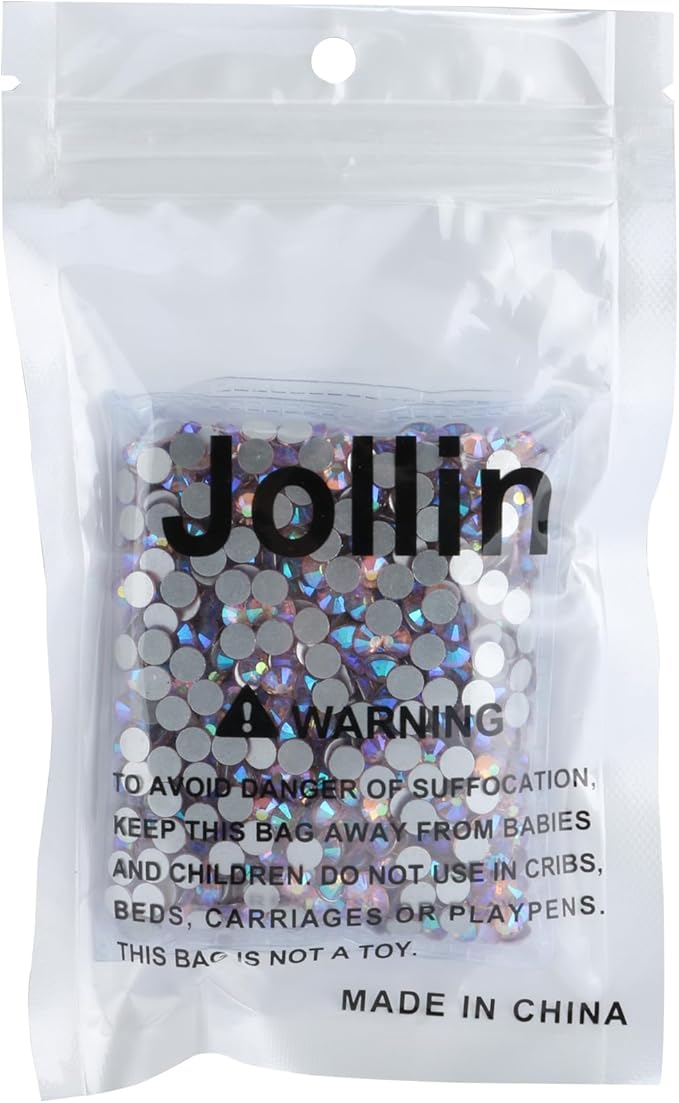 Jollin Glue Fix Crystal Flatback Rhinestones Glass Diamantes Gems for Crafting Nail Art Crafts Decorations Clothes Shoes 4.8mm (ss20 1440pcs, Pink AB)