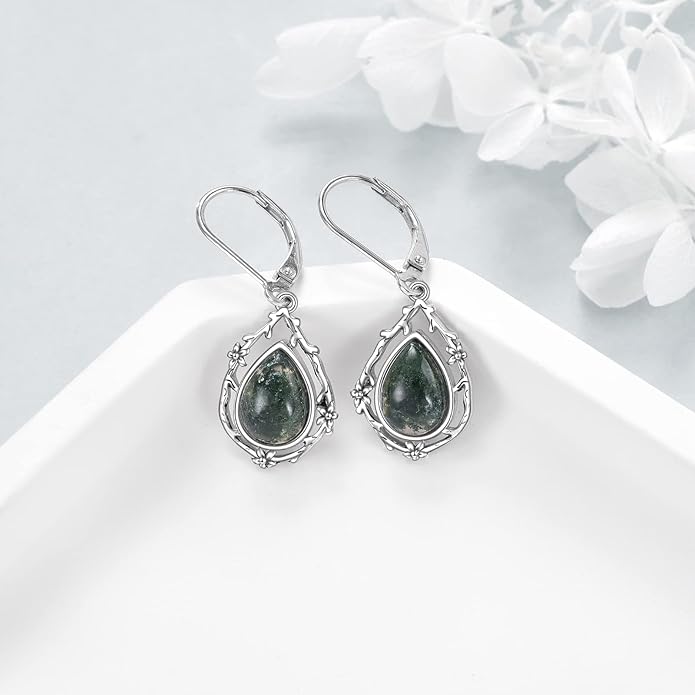 POPLYKE Celtic Filigree Teardrop Drop Dangle Earrings Sterling Silver Leverback Earrings Jewelry for Women