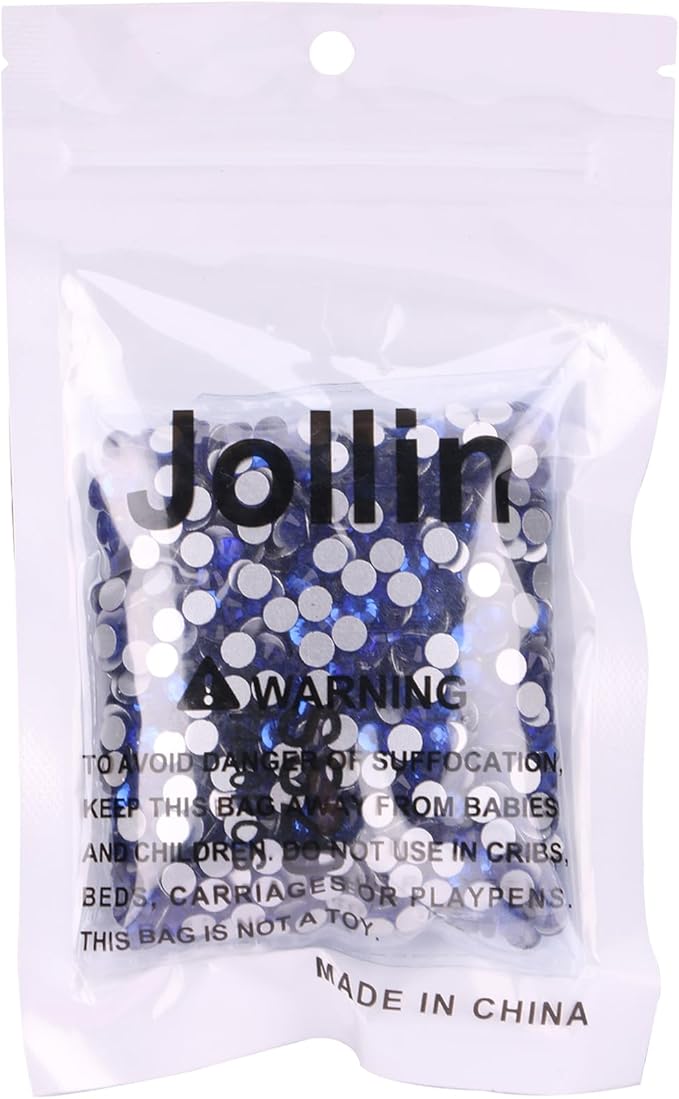 Jollin 1440pcs Flatback Rhinestones Glue Fix Crystal Glass Diamantes Gems for Crafting Nail Art Crafts Decorations Clothes Shoes 4.8 mm (ss20, Sapphire)