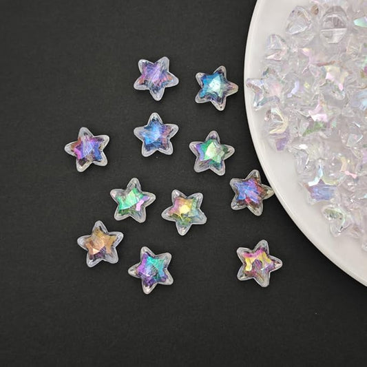 INSPIRELLE 50 Pieces Acrylic Large Star Beads 20mm Crystal AB Beads for Jewelry Craft Making