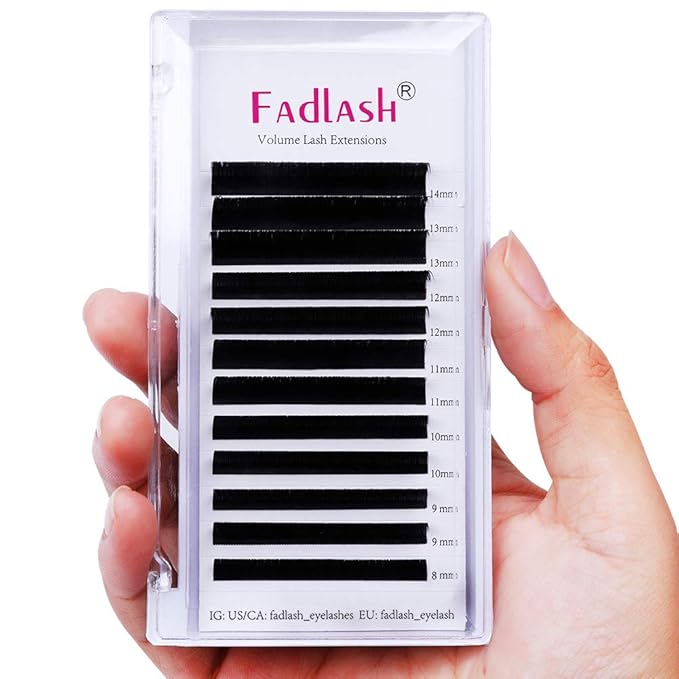 Easy Fan Voume Lashes, D curl 0.03mm 8~14mm Automatic Blooming 4D 5D 6D 7D Mega Volume Lash Extension Supplies Mixed Tray Self Fanning 8D 10D Flower Lashes by FADLASH