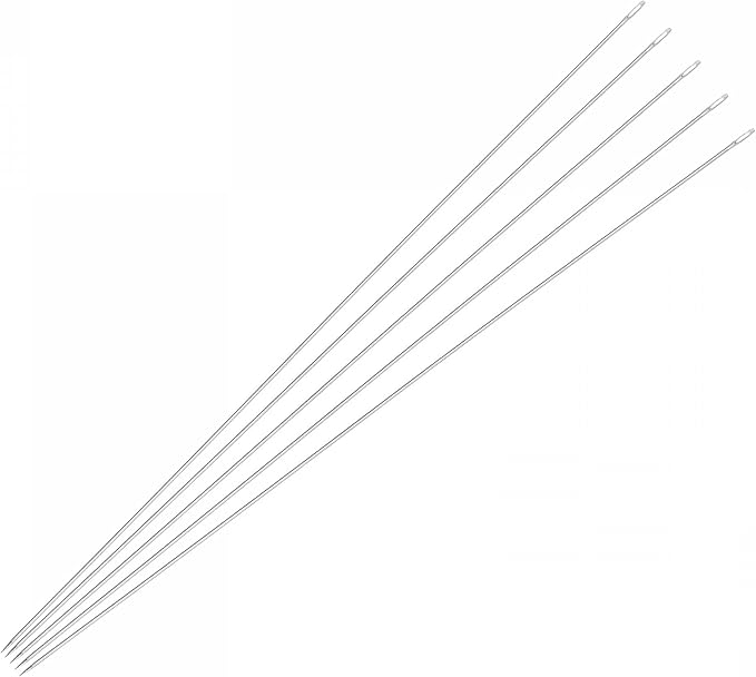 uxcell Beading Needles Fine Thin Long Straight Sewing Embroidery Threads Stainless Steel 4.72 Inch 0.02 Inch Wire Diameter 50Pcs