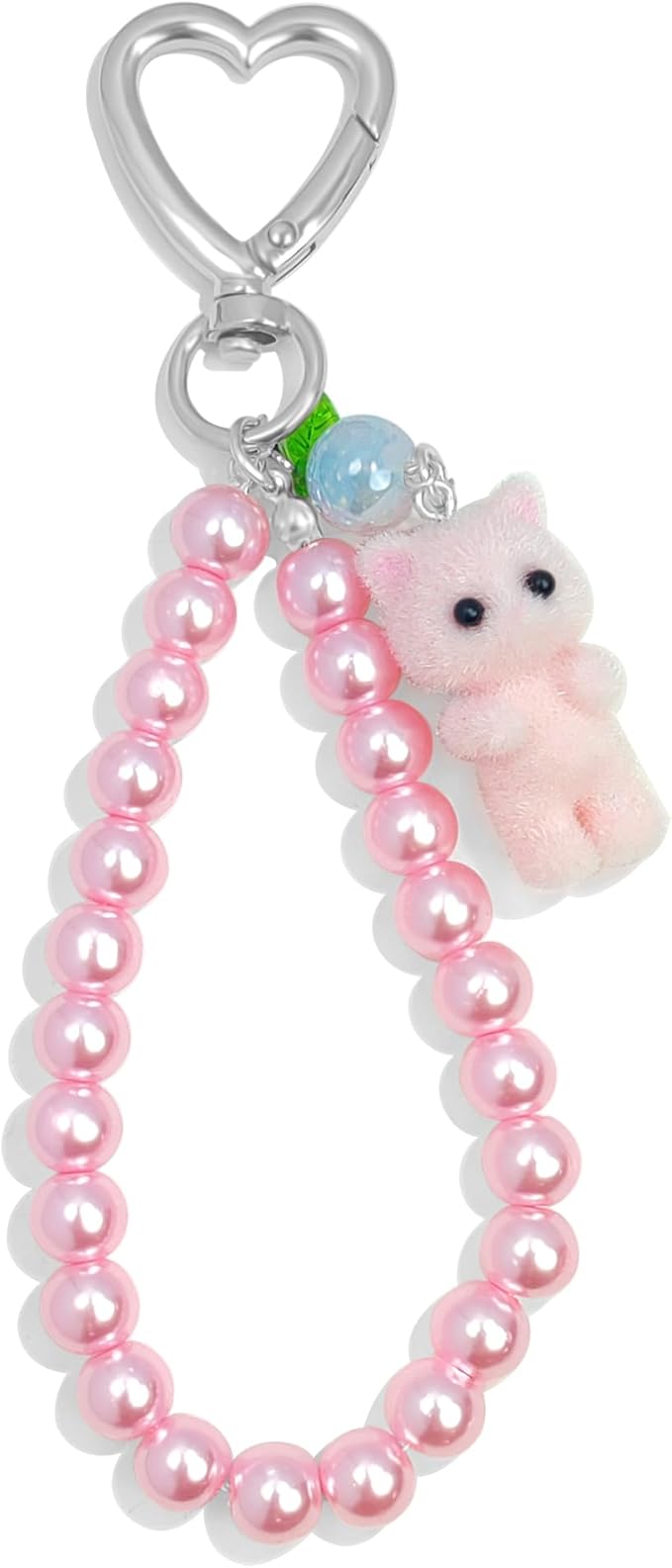 Cute Pink Keychain,Fuzzy Cat Keychain Aesthetic Y2K KeychainStylish KeychainsAccessories