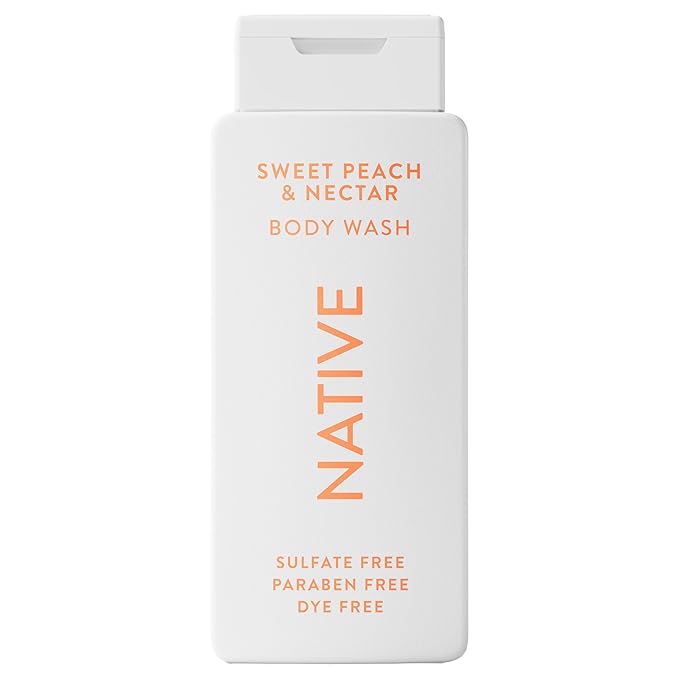 Native Body Wash Contains Naturally Derived Ingredients | For Women & Men, Sulfate, Paraben, & Dye Free Leaving Skin Soft and Hydrating | Sweet Peach & Nectar 18 oz