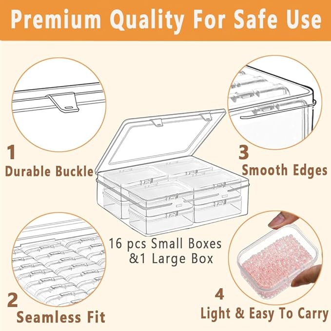 24pcs Bead Storage Containers,Large Bead Organizer Boxes And Craft Storage Boxes For Bracelet Making Diy Jewelry Craft Nails, Bracelets, Jewelry, Diamonds, Clay Beads, Screws,4.06x2.9x0.98inch