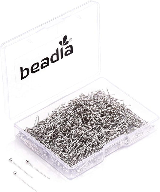 Ball Head pins Platinum for DIY Jewelry Making 20mm 600pcs