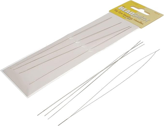The Beadsmith Big Eye Beading Needles, 5 inches, 4 per Card, Sharp Points, Use for General Sewing, Weaving and Embroidery, Very Easy to Thread