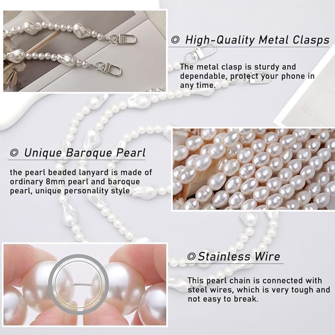 Phone Crossbody Chain Cell Phone Lanyard,Universal Leather+Metal Shouder Strap with Phone Tether Patches (N)