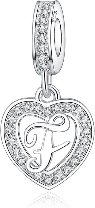 925 Sterling Silver Letter Charms A~Z Alphabet Charm Letter Beads fit Pandora European Bracelets fit Wife Mom Christmas Birthday Gift