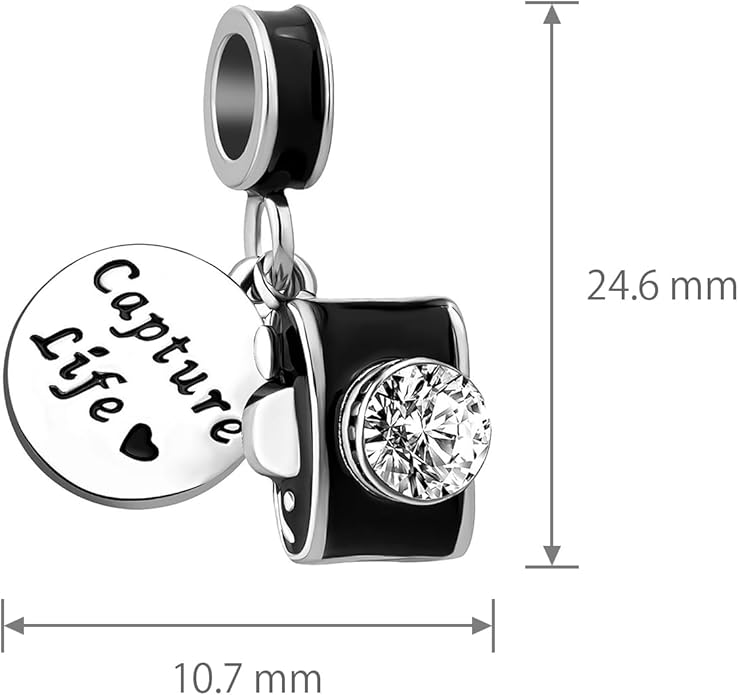 Travel Charms fits Pandora Bracelets for Women Luggage Camera Silver Charm for Bracelets Necklace Pendant for Women Birthday Jewelry