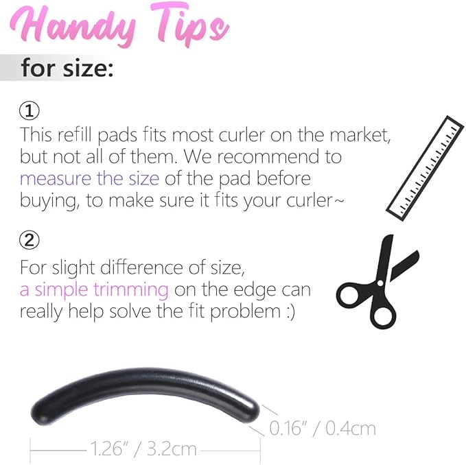 qiipii 40 pcs Eyelash Curler Refills Curler Refill Pads Soft Rubber Curler Replacement Refills Pads for Universal Eyelash Curler with a Clear Storage Box (Black, Purple, Rose Red, Pink * 10)