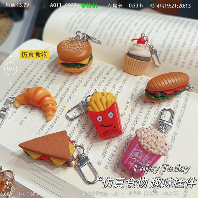 HSYHERE Men Women Creative Interesting Novelty Stylish Mini Simulated Food Orange Shrimp Keychain Key-ring Pendant