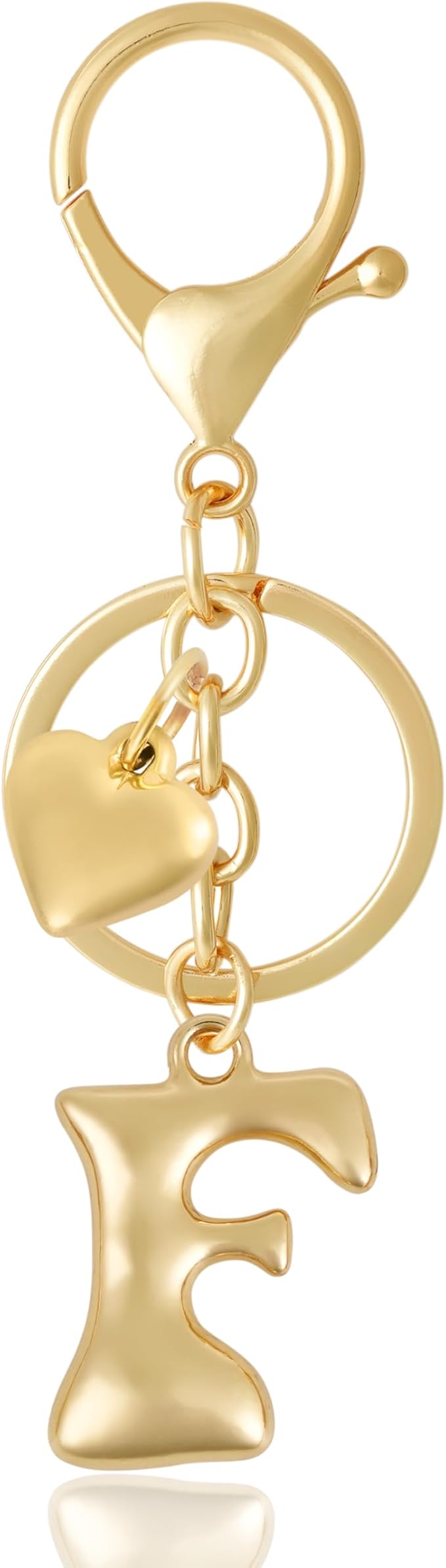 Heart Bubble Letter Keychain for Women, Girls - Cute Keychain with Initial - Alphabet Keychain for Bag Charm, Handbag