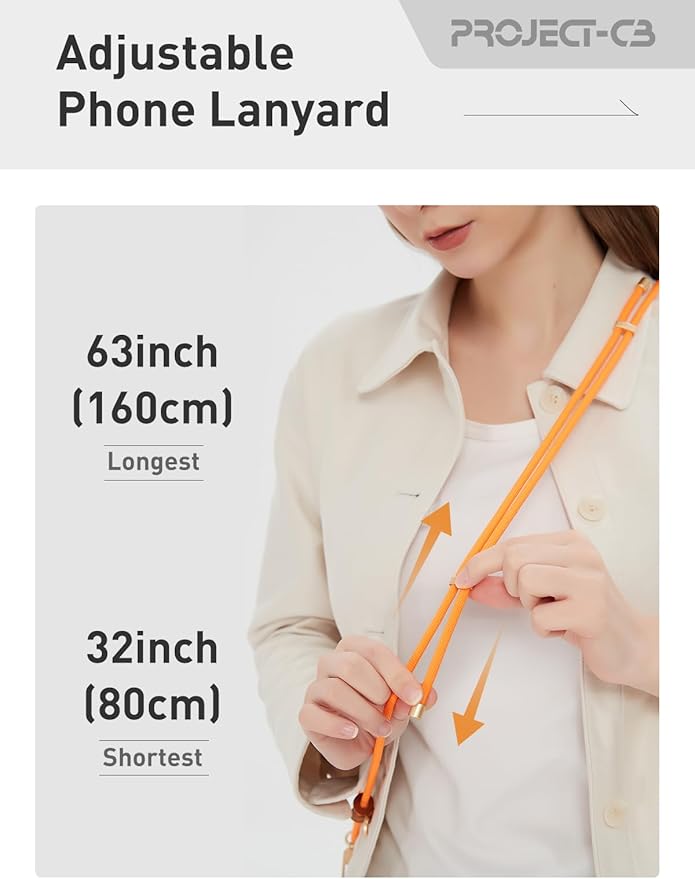 project-cb Cell Phone Lanyard 1,Phone Tether Tab 2,Phone Crossbody Strap,Lanyards for Around the Neck,Adjustable Phone Strap(Red-B)
