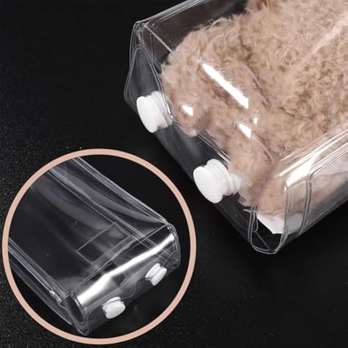 5PCS lububu Clear Figure Display Bag - lububu Dolls Protective Cover,Transparent Dustproof with Keychain, Clear Figure Display Bag(5PCS)