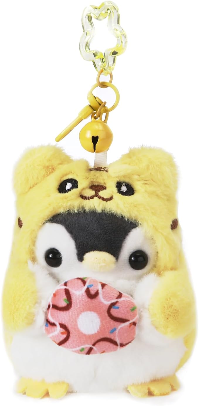 Penguin Plush Keychain Cute Stuff Cosplay Costume Change Clothing Donut Frog Unicorn Shiba Inu Bunny Tiger keyring