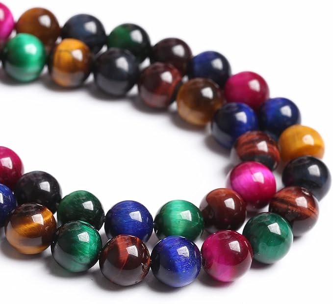 4MM 88PCS Colorful Tiger Eye Natural Stone Beads Crystal Spacer Loose Beads for Jewelry Making DIY Bracelet 1 Strand 15 inches