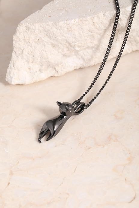 S.Leaf 925 Sterling Silver Cat Necklace Jewelry for Women Trendy Dainty Charm Pendant Necklaces Best Friend Birthday Gifts for Her Sister Mom Wife Womens